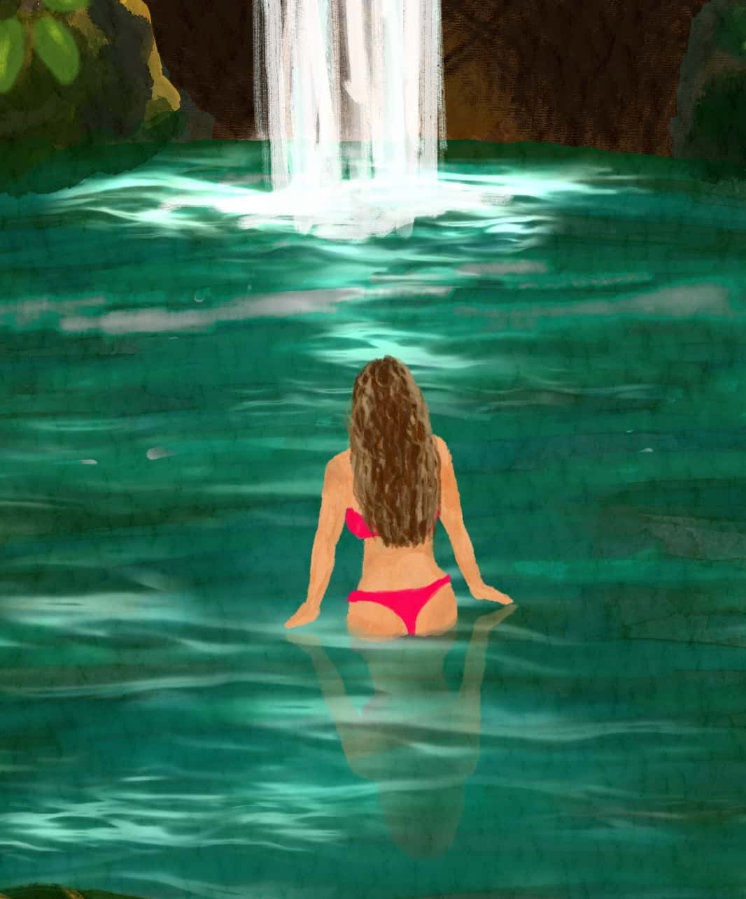 Bali Waterfall Art Print