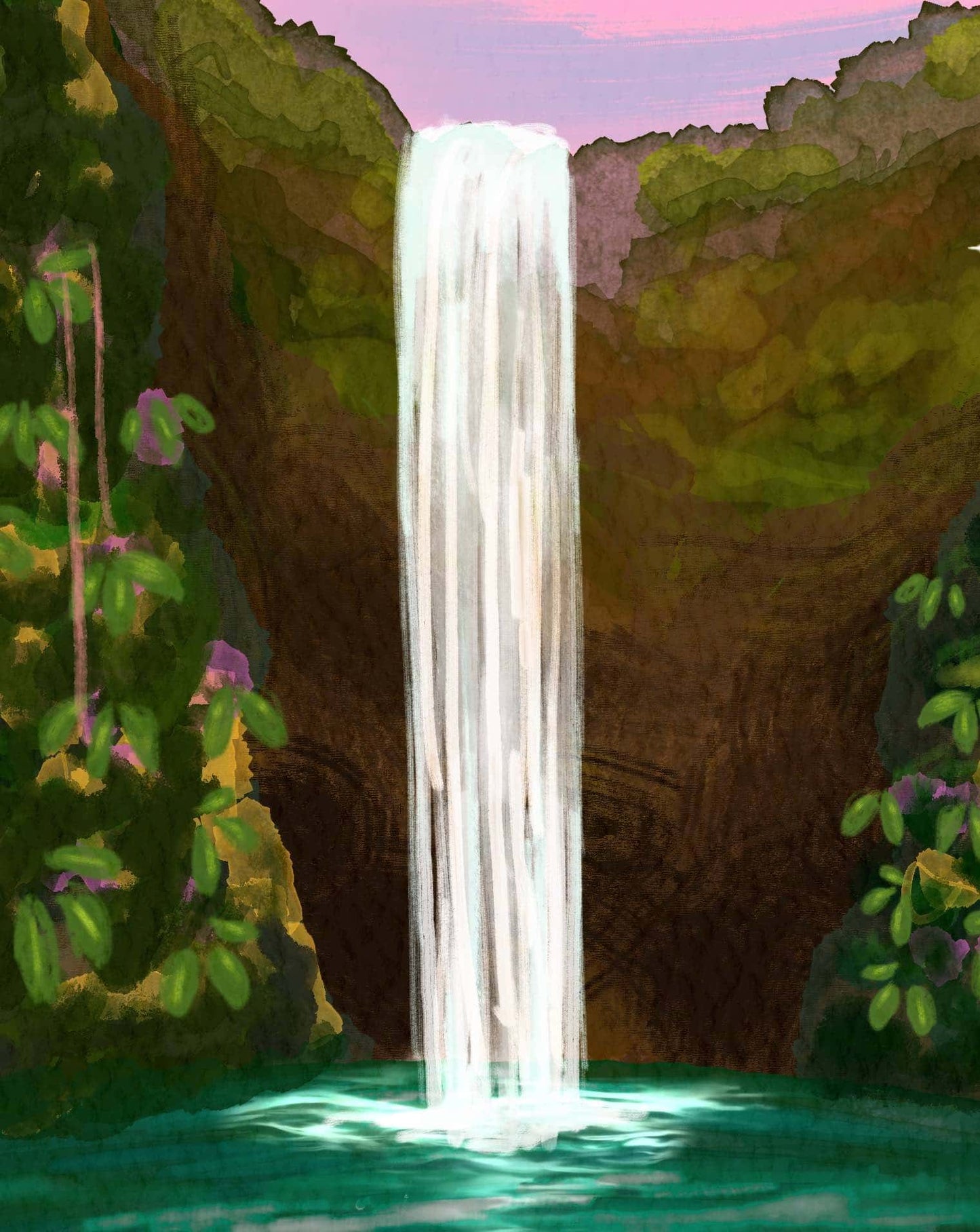 Bali Waterfall Art Print