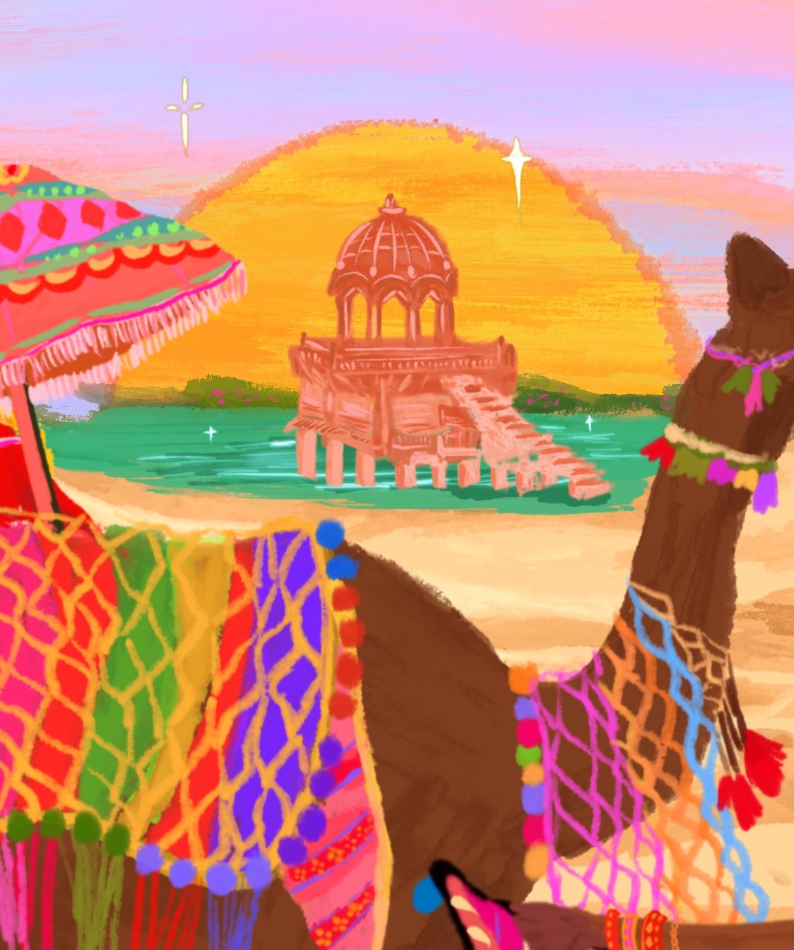 Thar Desert & Kalbelia Dancer Art Print