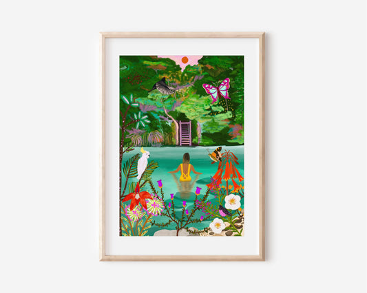 Tasmania Art Print, Staircase to Lovers Falls