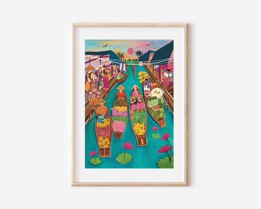Floating Market Thailand Art Print